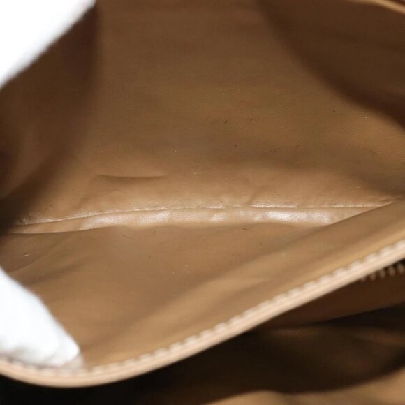 CELINE Macadam Canvas Shoulder Bag PVC Leather Brown Gold - Picture 13 of 16